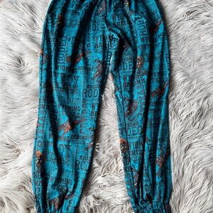 Teal Rodeo Print Pajama Pants